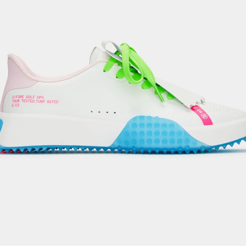 G/FORE White and Neon Green Women's Sneakers - Picture 3 of 3